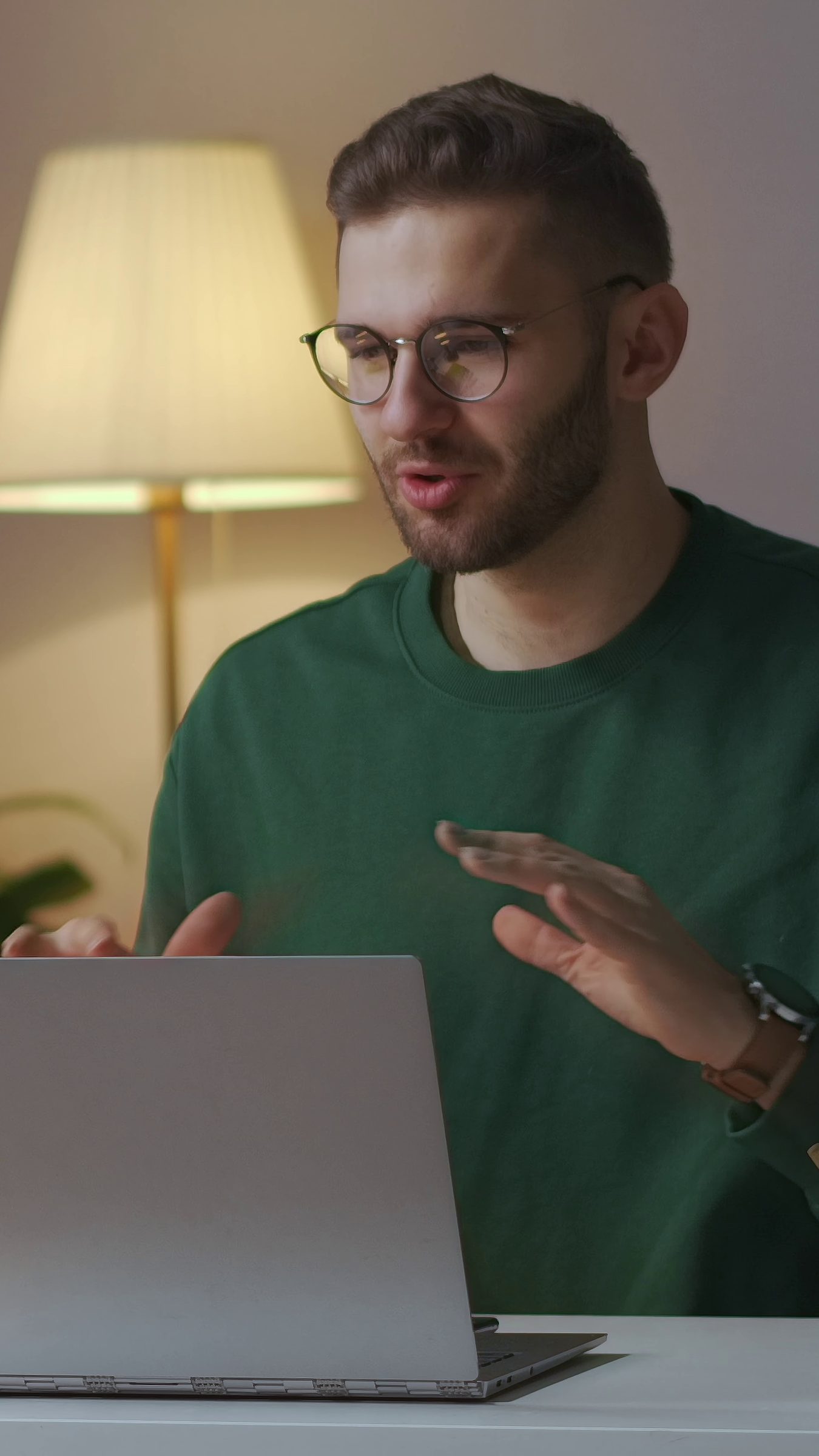 A candidate on a video interview call