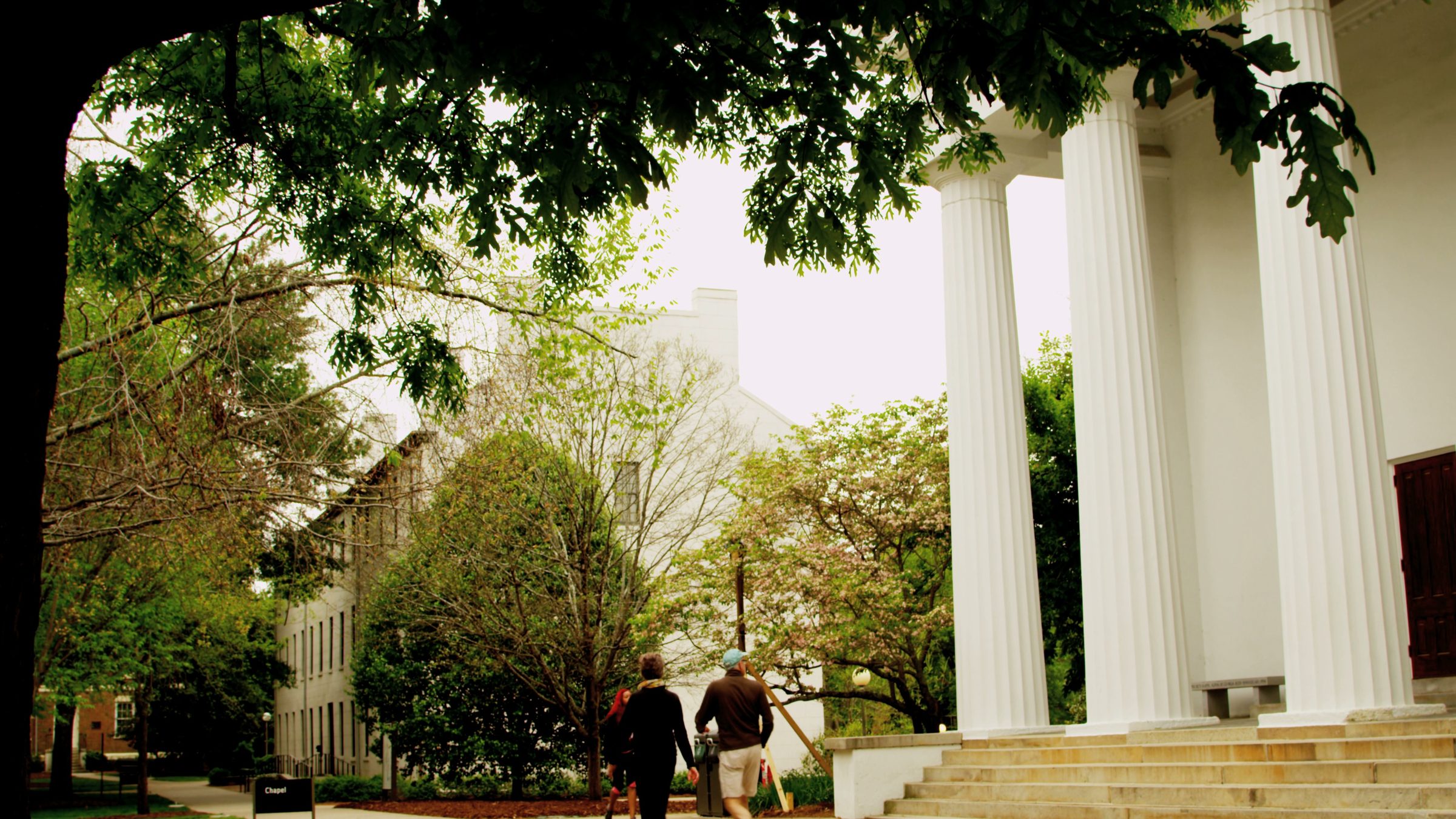 Columns of a university campus building